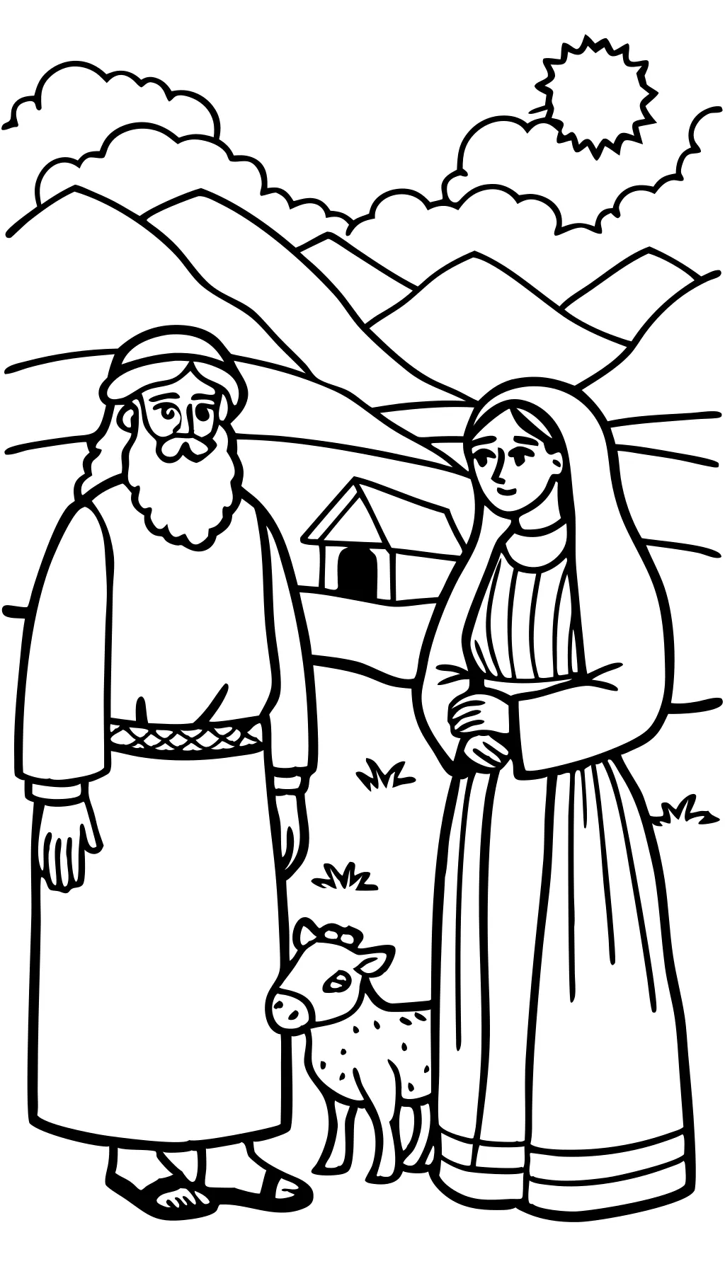 abraham and sarah coloring page